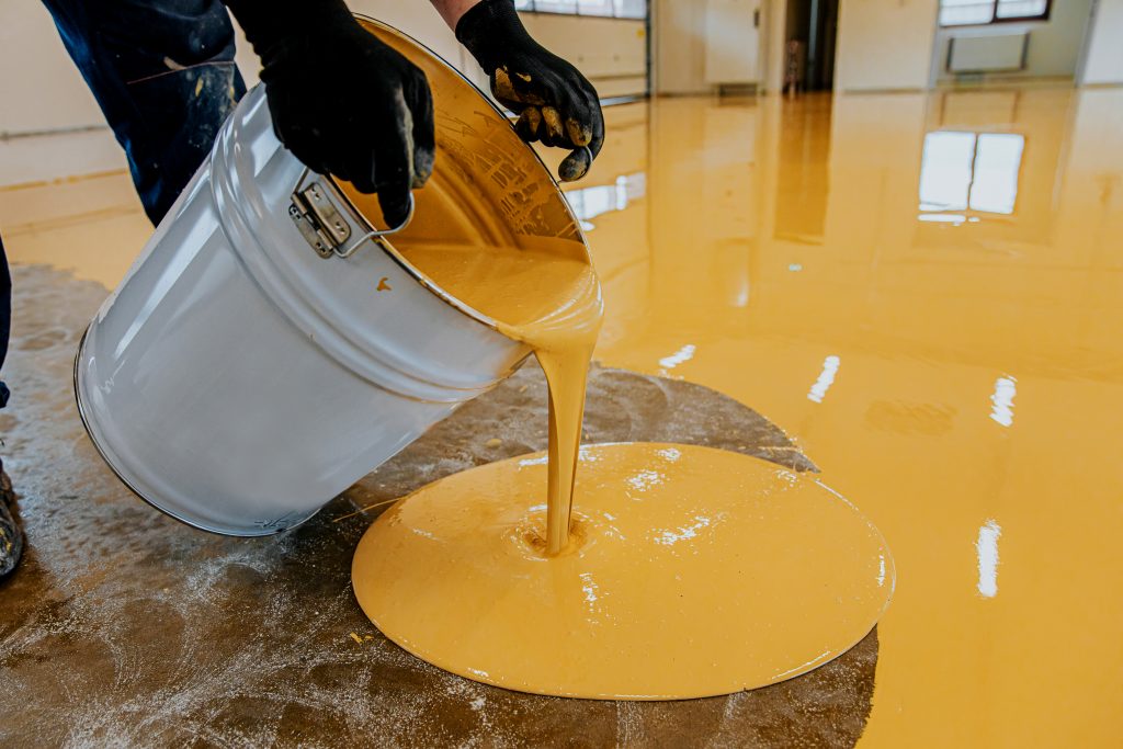100% solids epoxy floor coating