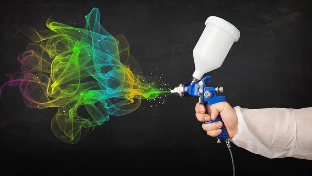 portable inflatable paint booth with sprayer