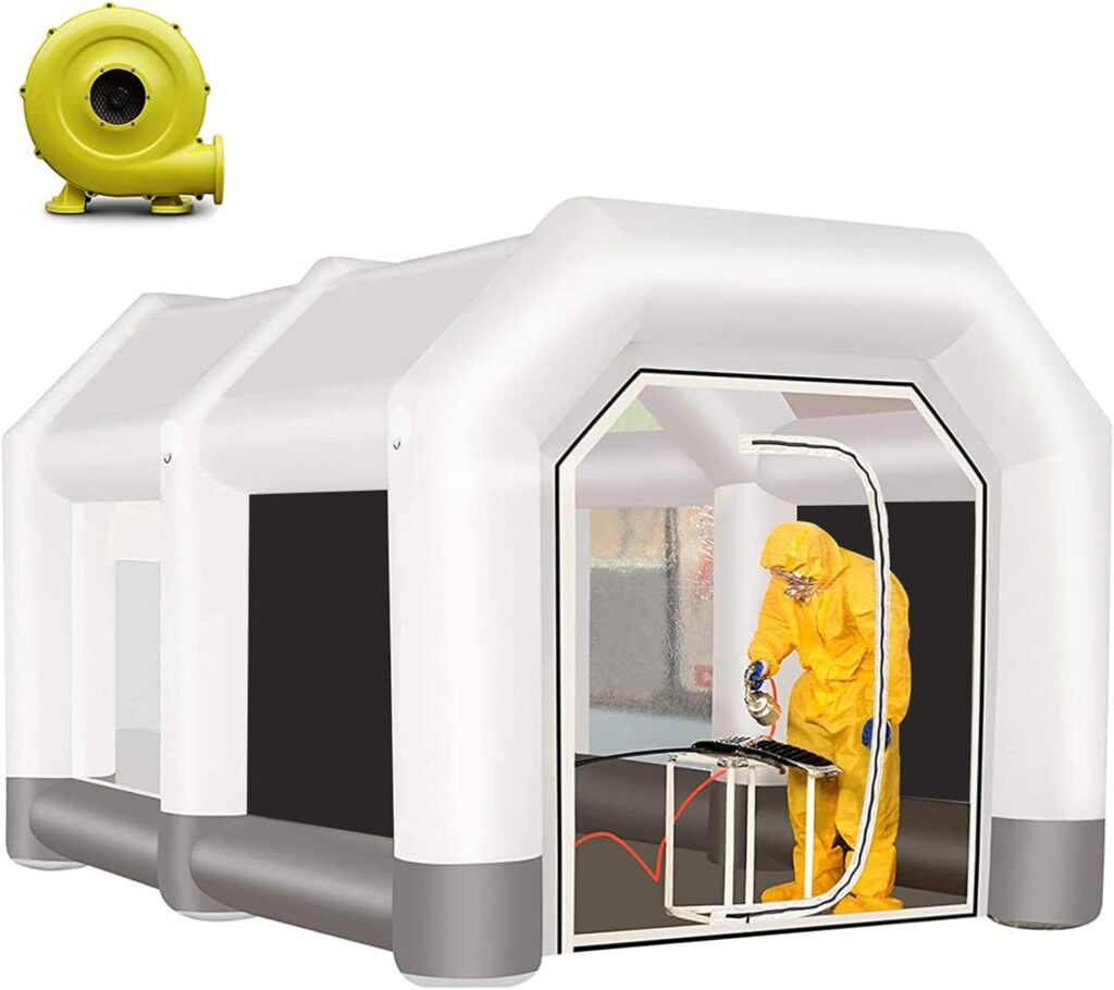 VEVOR Portable Inflatable Paint Booth 26 ft. x 15 ft. x 10 ft. Blow Up Spray Booth Tent Auto Paint Workstation with 2-Blowers